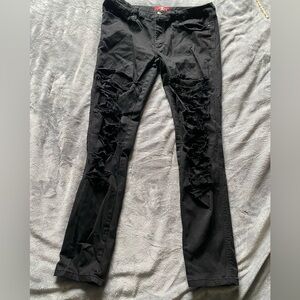 ***SOLD***Royal Bones Distressed Fishnet High Rise Skinny Jeans